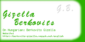 gizella berkovits business card
